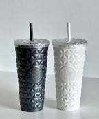 Starbucks Black & White Couple Glass Flasks
