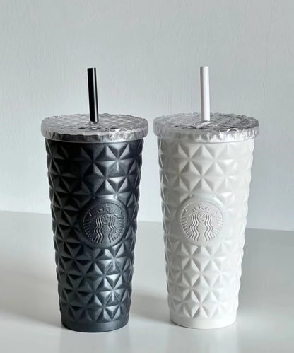 Starbucks Black & White Couple Glass Flasks
