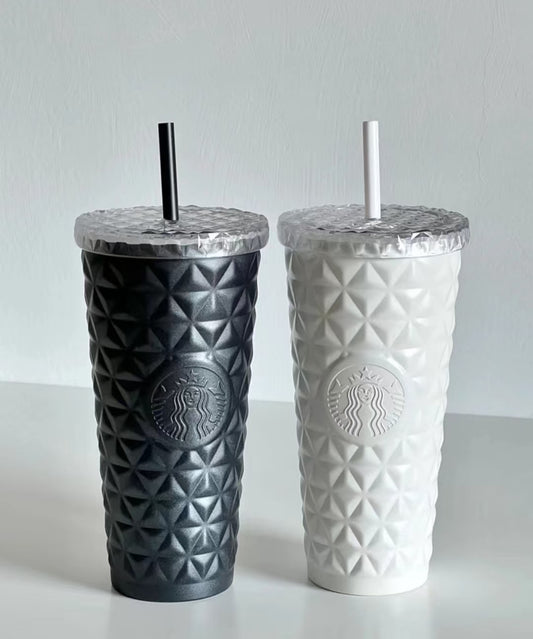 Starbucks Black & White Couple Glass Flasks
