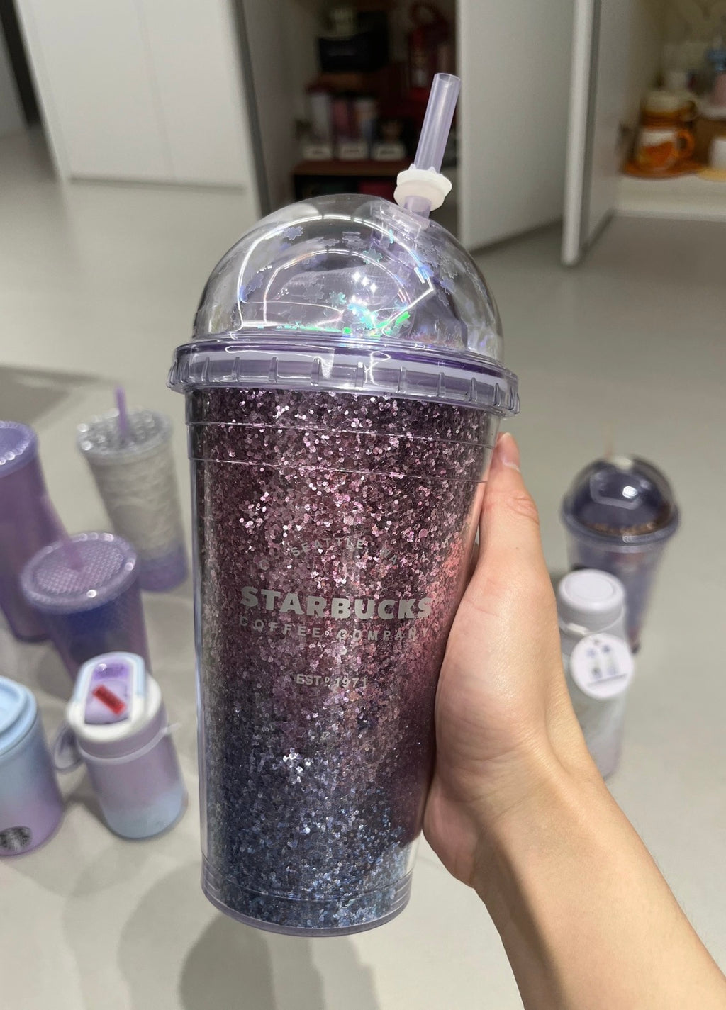 Starbucks Galaxy Glitter Straw Flask