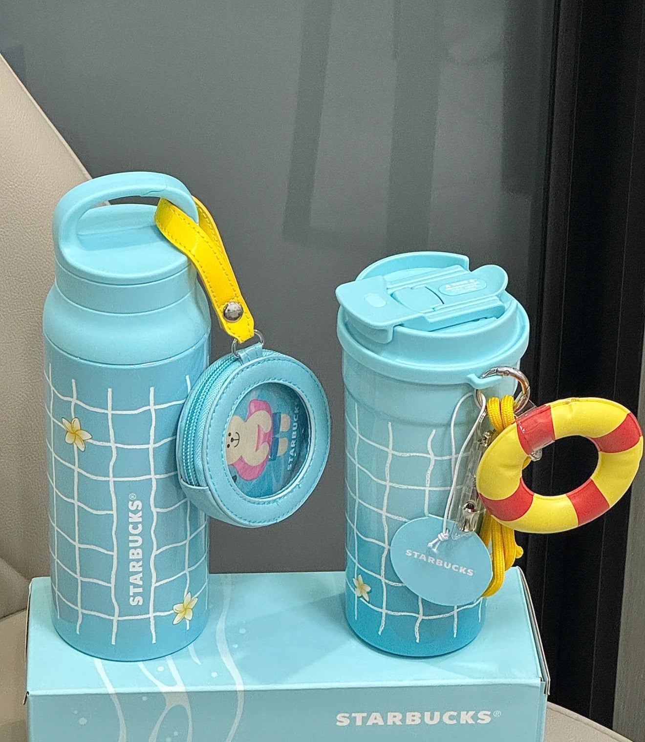 Starbucks Pool Bear Keychain Thermos