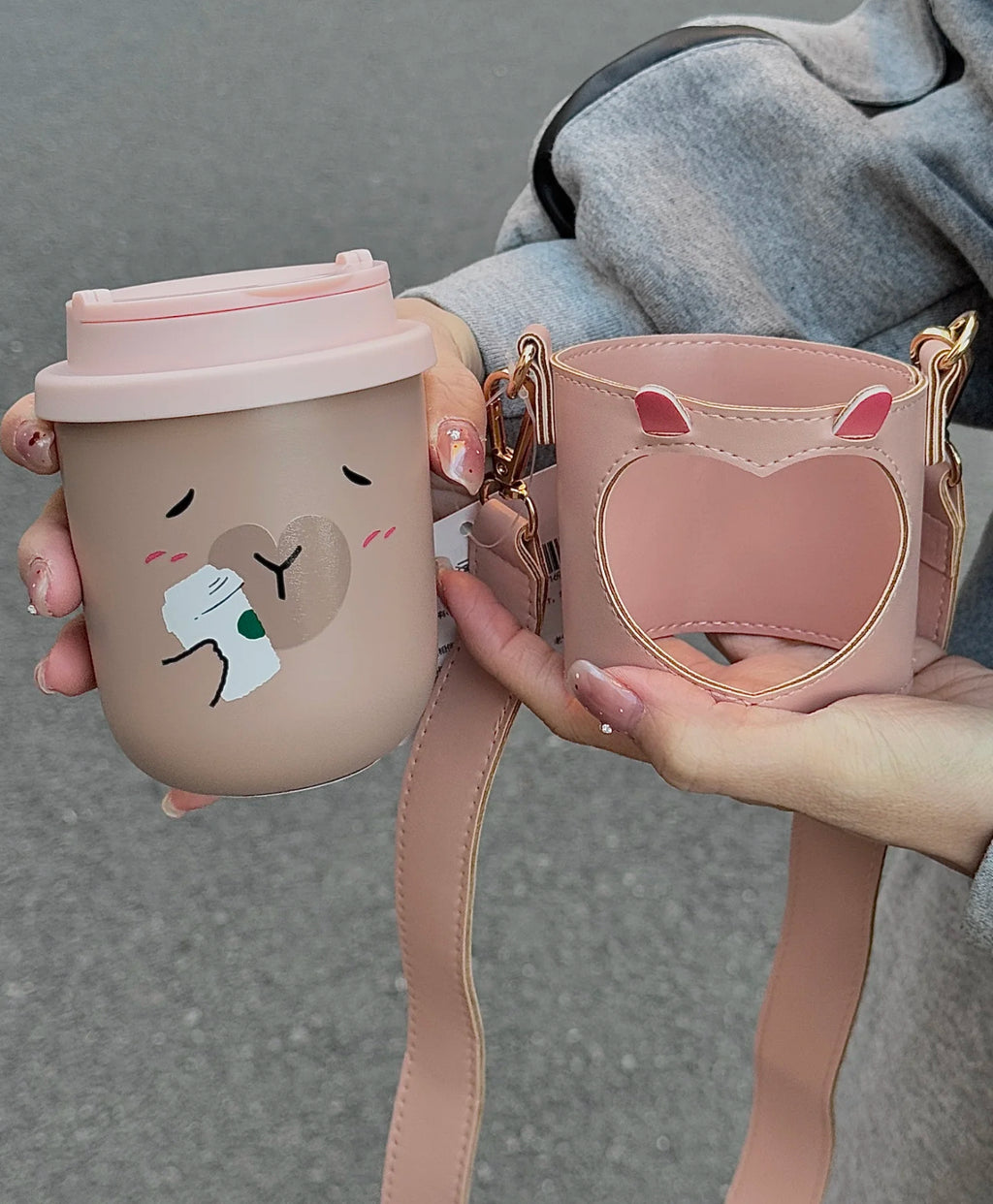 Starbucks CapyBara Hot Tea Flask with Cup Holder