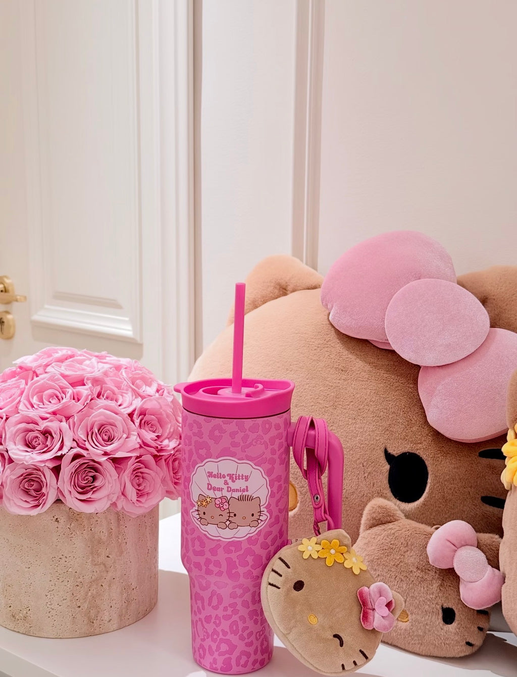 TBH x Pink Leopard Hello Kitty & Dear Daniel Thermos
