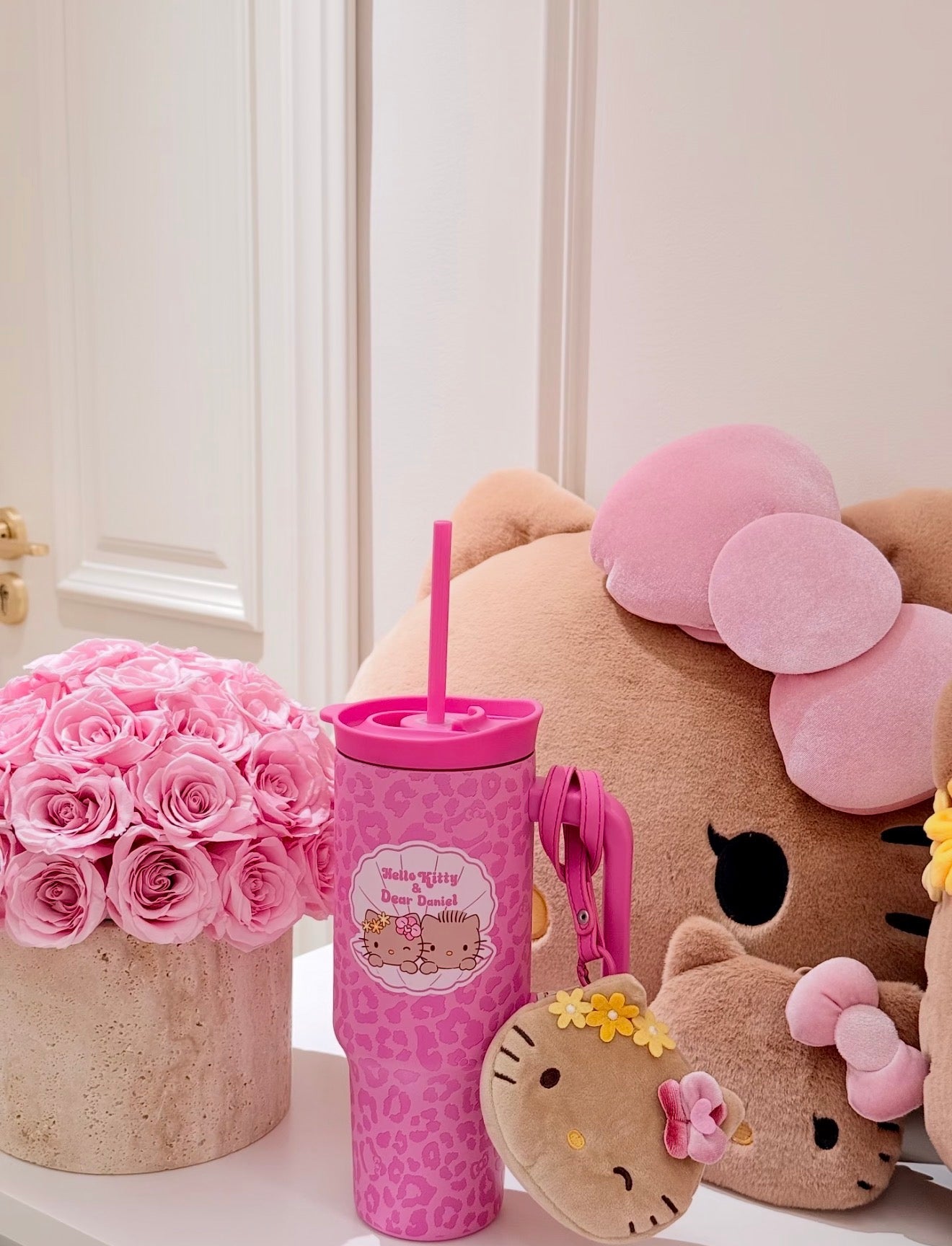 TBH x Pink Leopard Hello Kitty & Dear Daniel Thermos