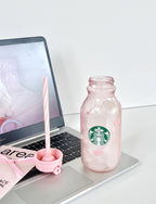 Starbucks Pink Ribbon Straw Clear Glass