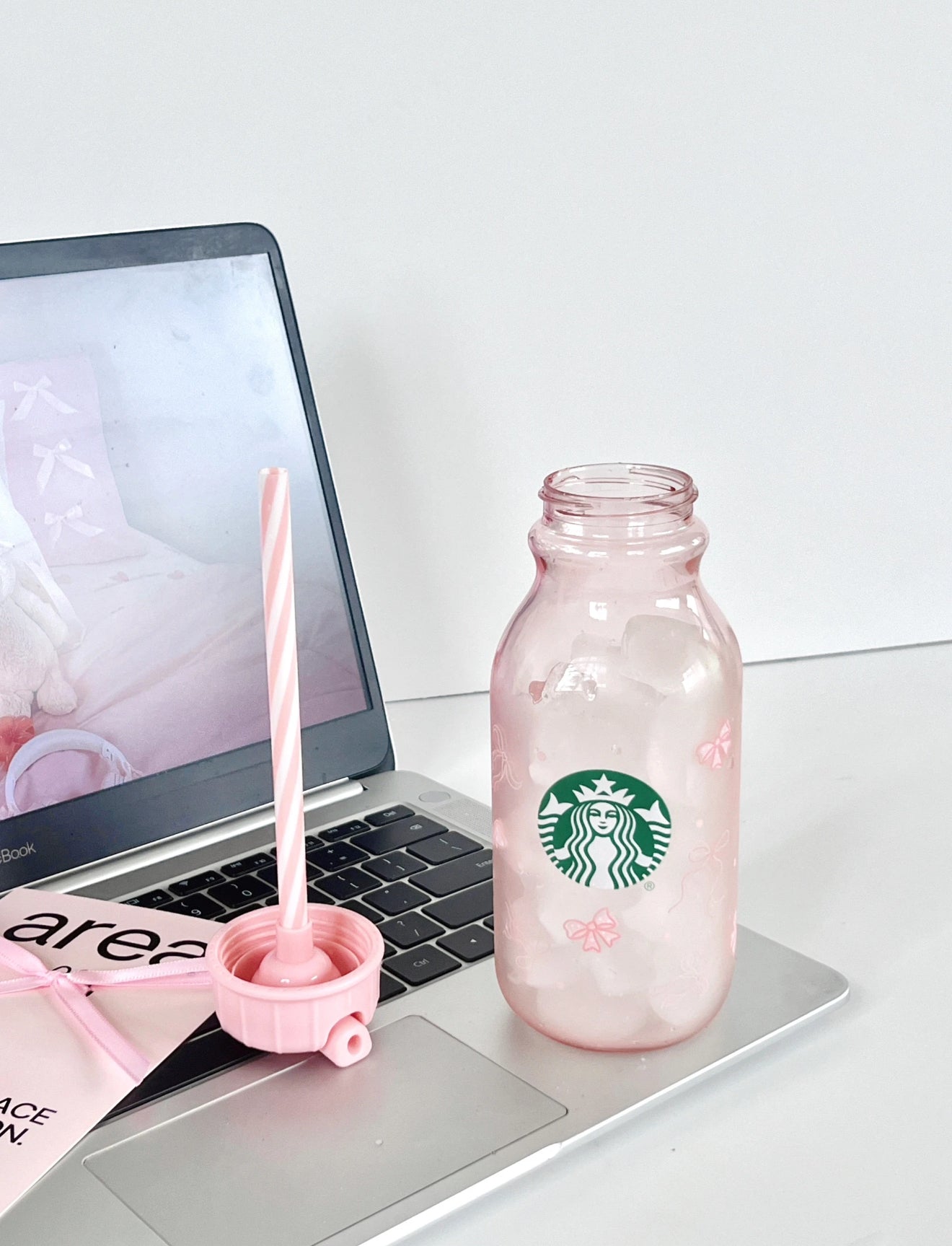 Starbucks Pink Ribbon Straw Clear Glass
