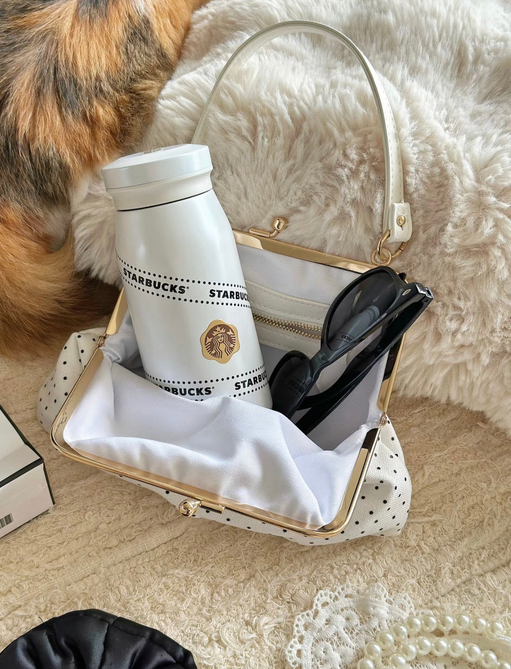 Starbucks x Polka Dots White Bag Tumblr Set