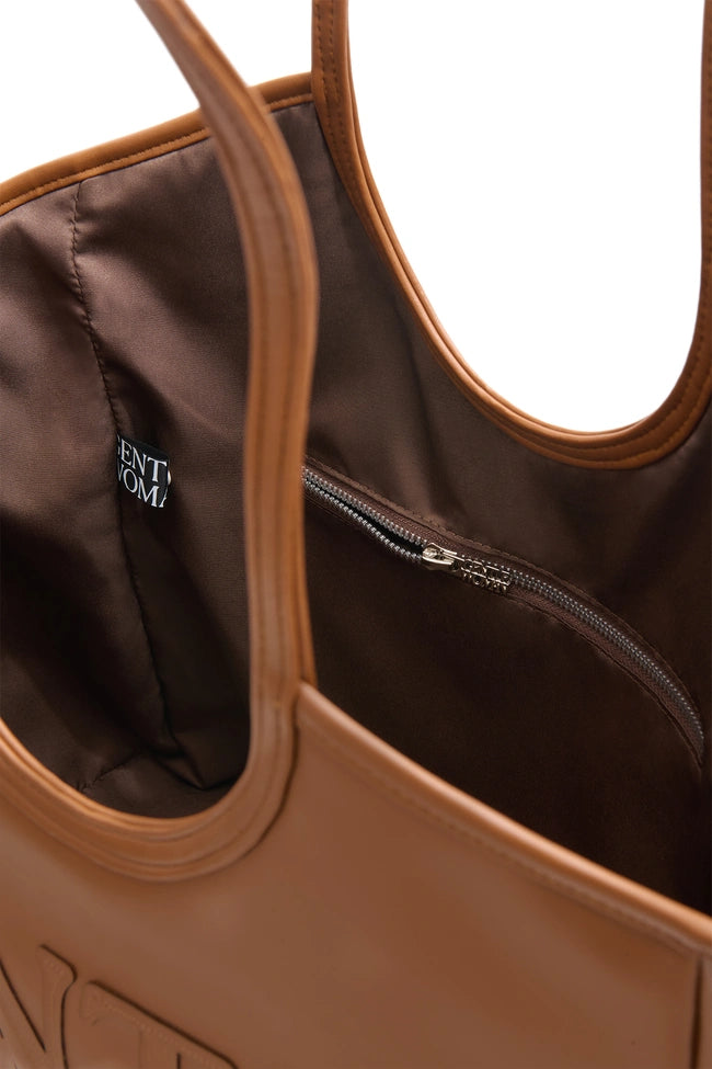 GentleWoman Brown Carryall PU Tote Bag