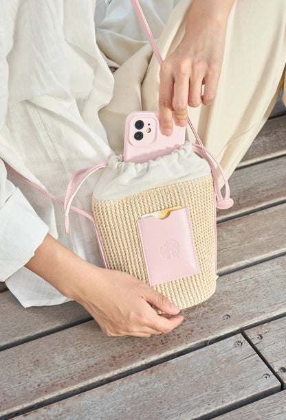 Starbucks Pink Rattan Bag