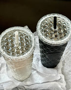Starbucks Black & White Couple Glass Flasks