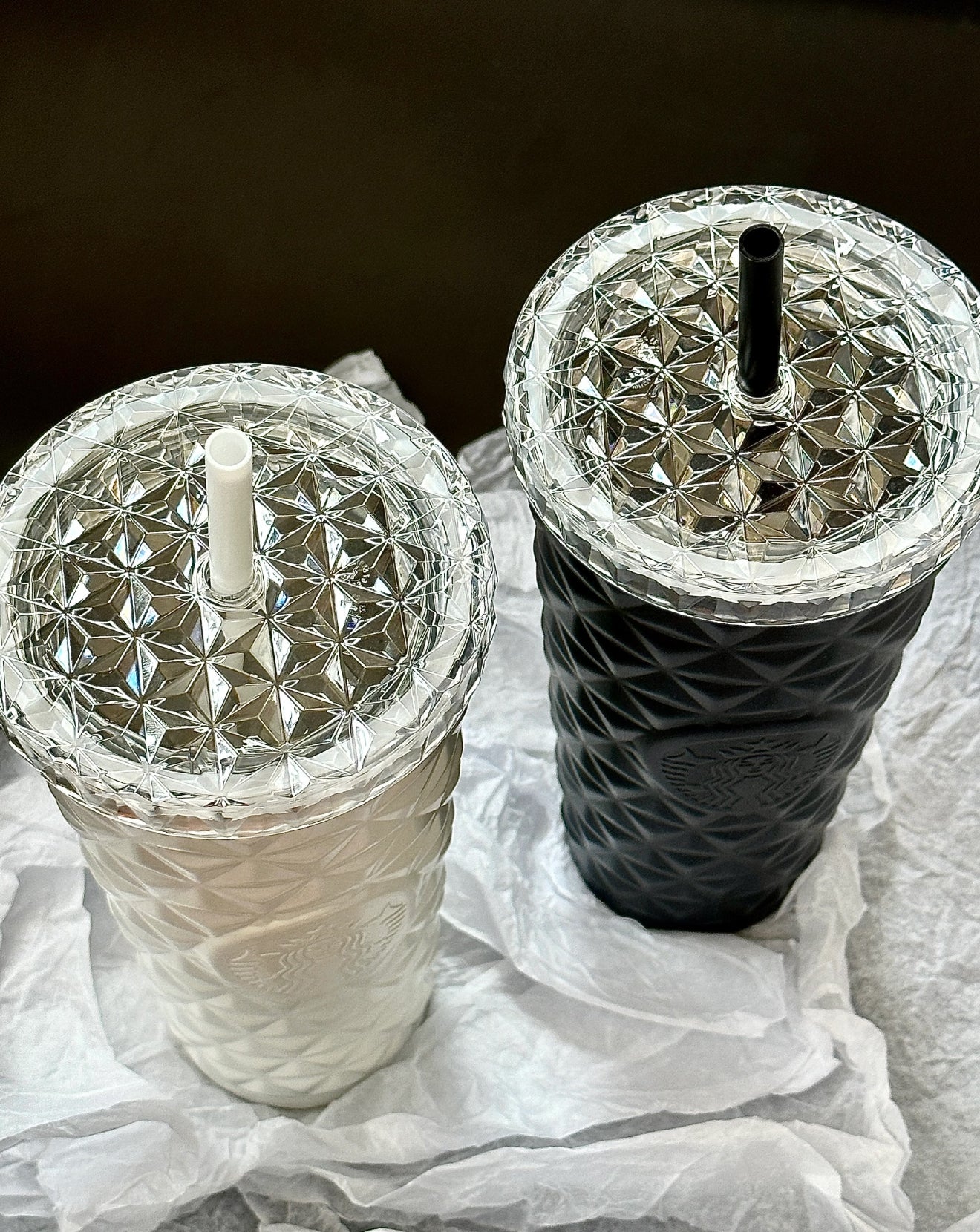 Starbucks Black & White Couple Glass Flasks