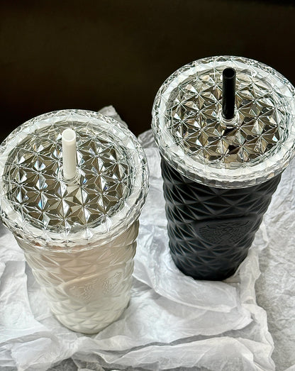 Starbucks Black & White Couple Glass Flasks