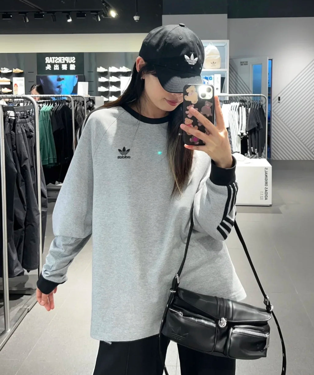 Adidas Black Leather Shoulder Bag