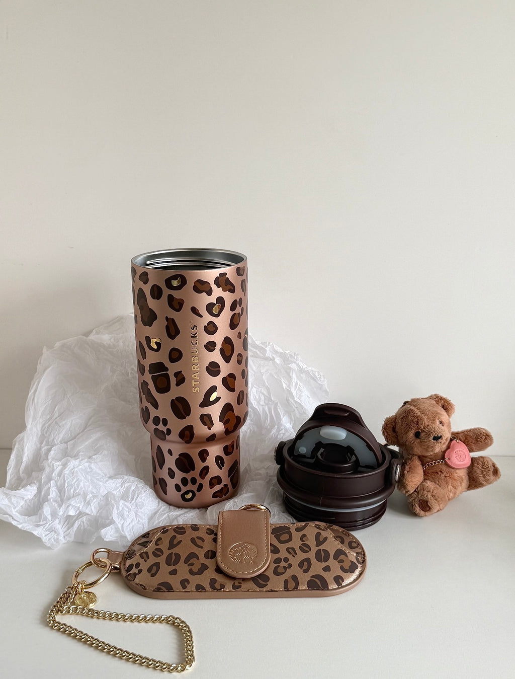 Starbucks Leopard Tumblr with Sunglasses Cover