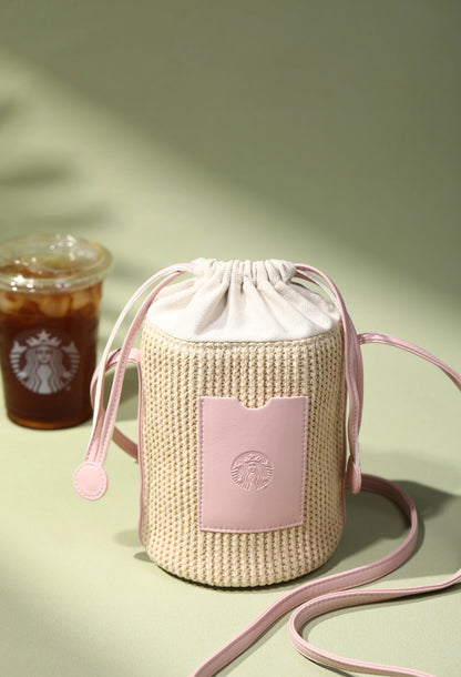 Starbucks Pink Rattan Bag