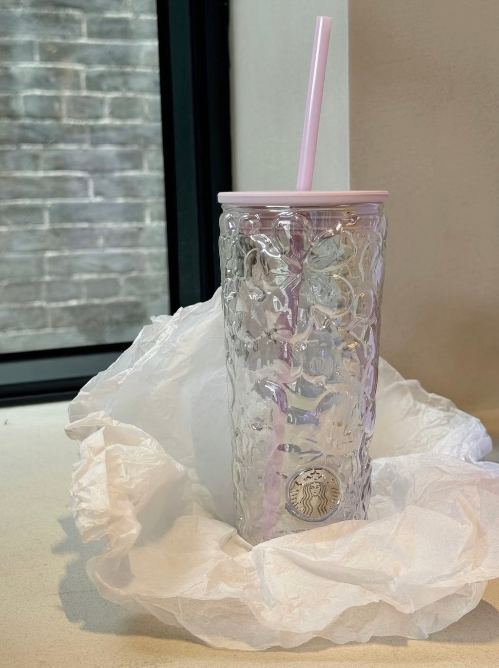 Starbucks Sakura Straw Glass Cup