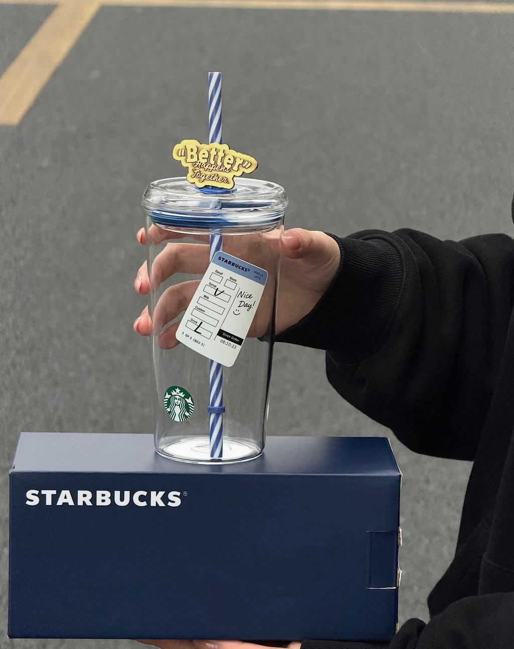 Starbucks Denim Straw Glass Tumblr