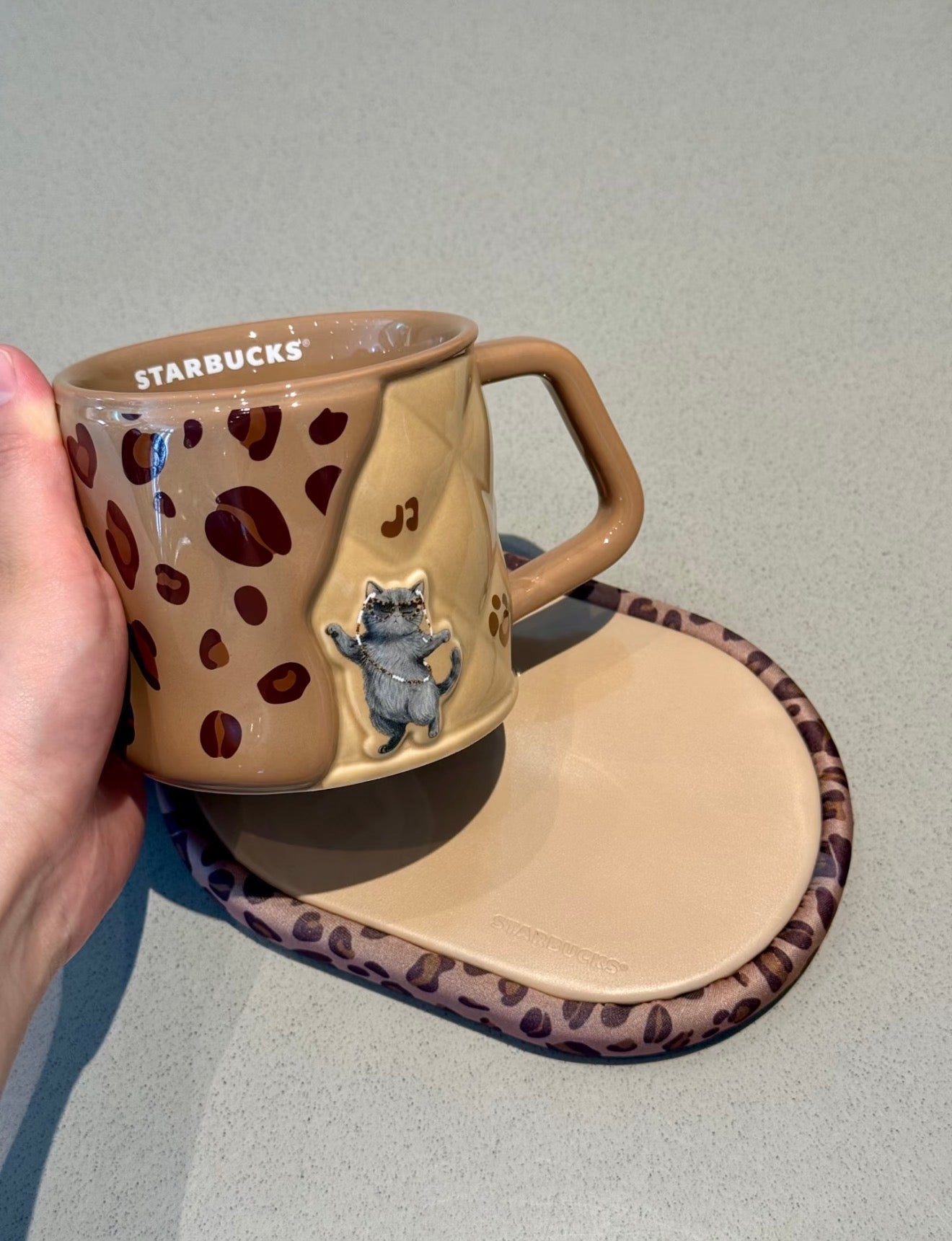 Starbucks Leopard Mug with Coaster