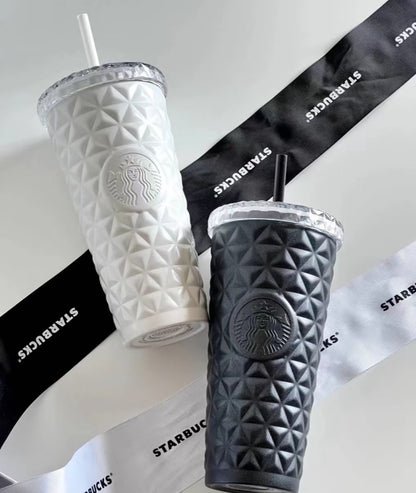 Starbucks Black & White Couple Glass Flasks