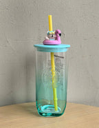 Starbucks Pool Bear Straw Glass Cup